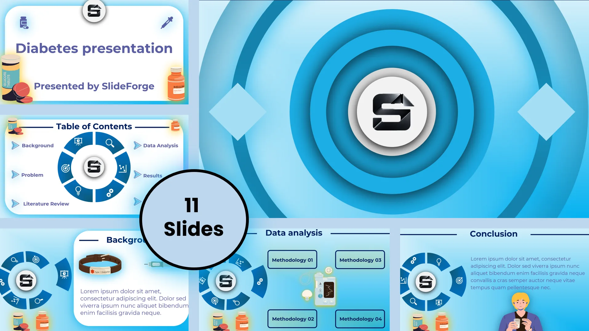Diabetes Medical PowerPoint Template | Editable PPT PowerPoint template preview