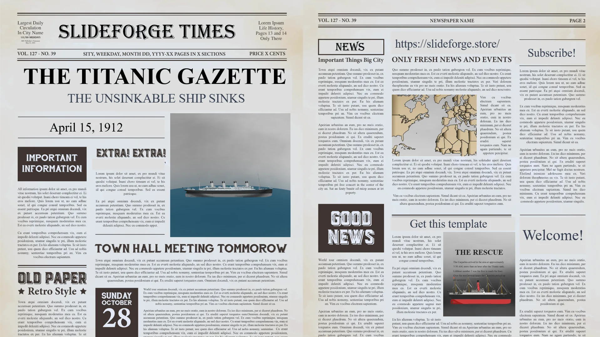 Titanic PPT Template PowerPoint template preview