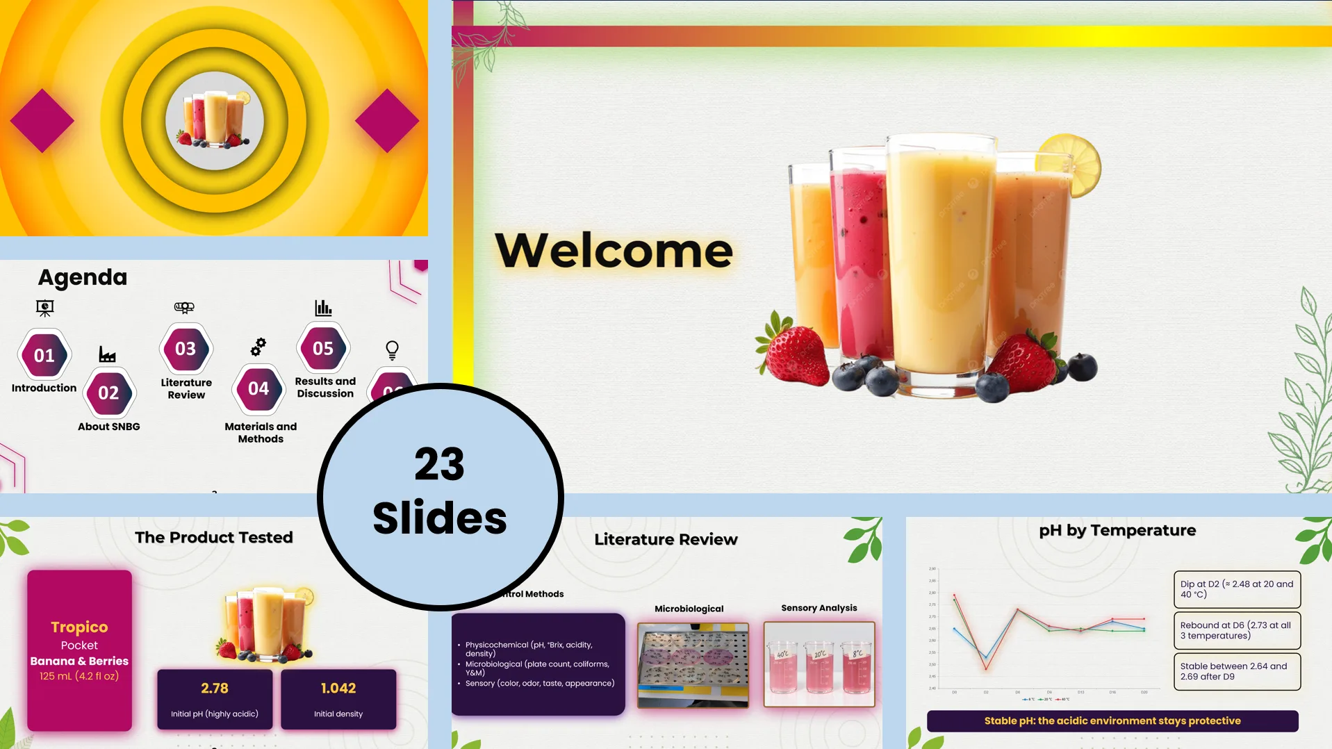 Fruit Juice Stability Study PowerPoint template preview