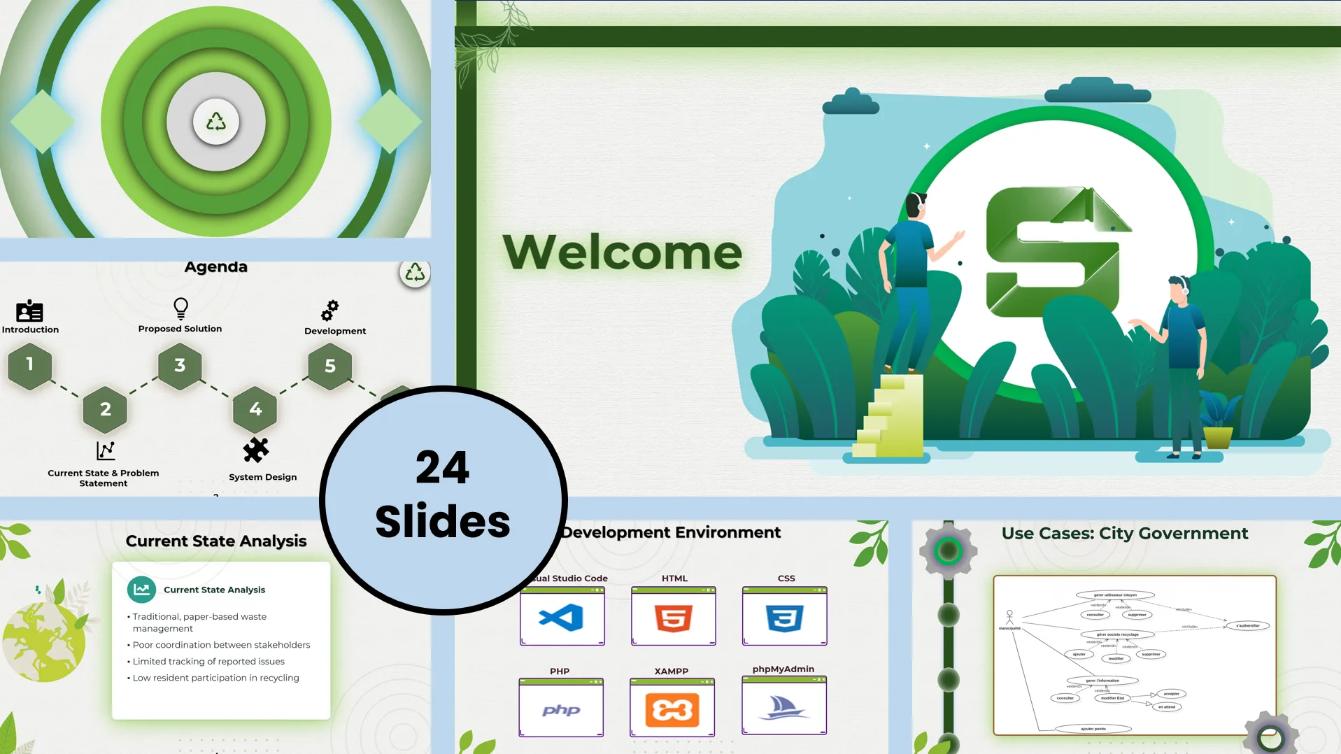 Environmental Software & Sustainability Solutions Presentation PowerPoint template preview