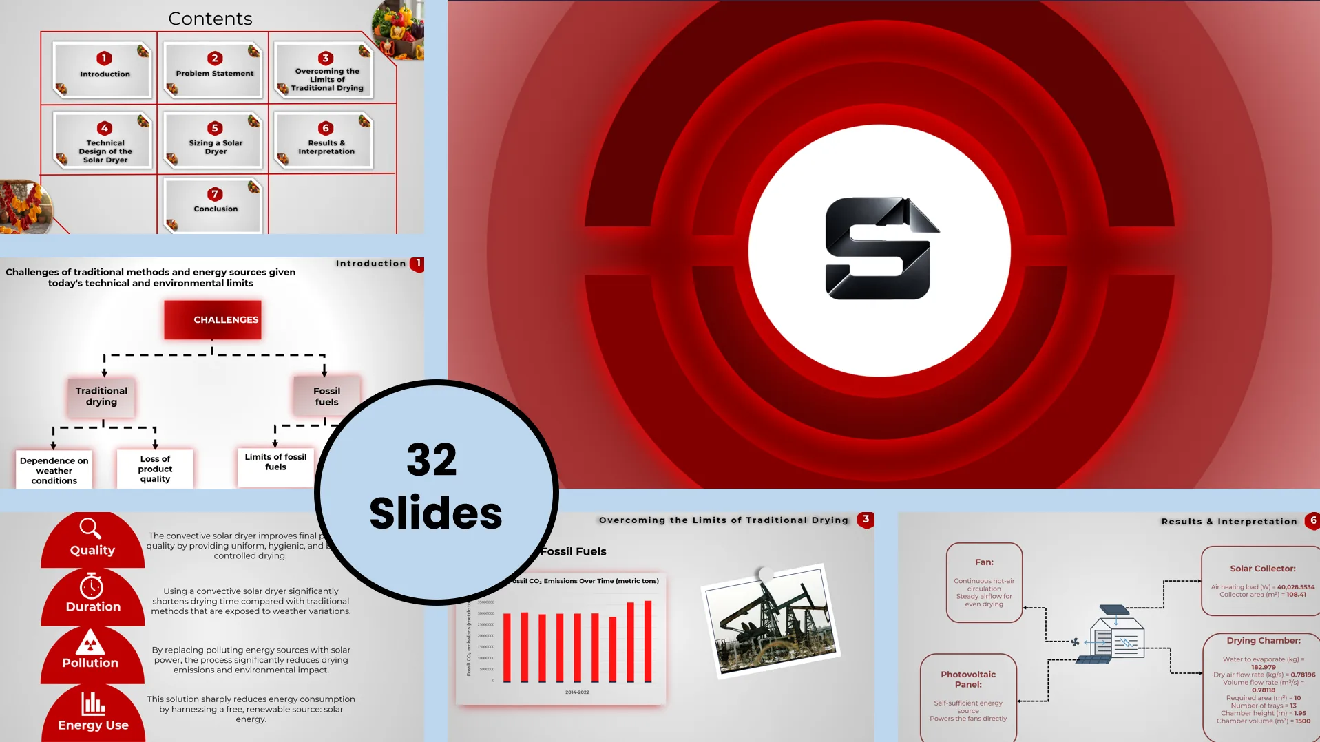 Sizing a Convective Solar Dryer — PowerPoint Template PowerPoint template preview